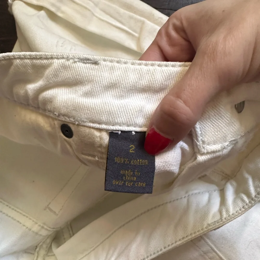 White Midrise Stretchy Denim Shorts